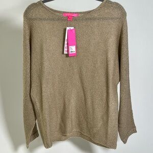 Lilly Pulitzer Sweater. Gold Metallic.